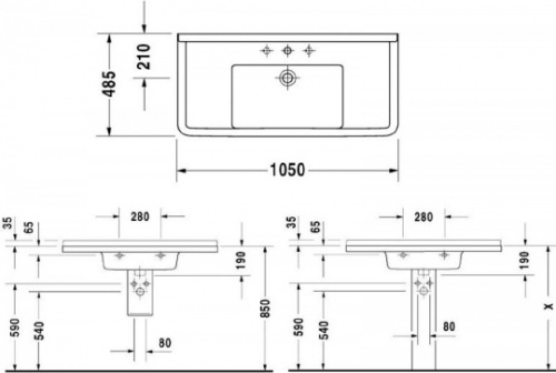 Раковина Duravit Starck 3 0304100000 105 см фото 8