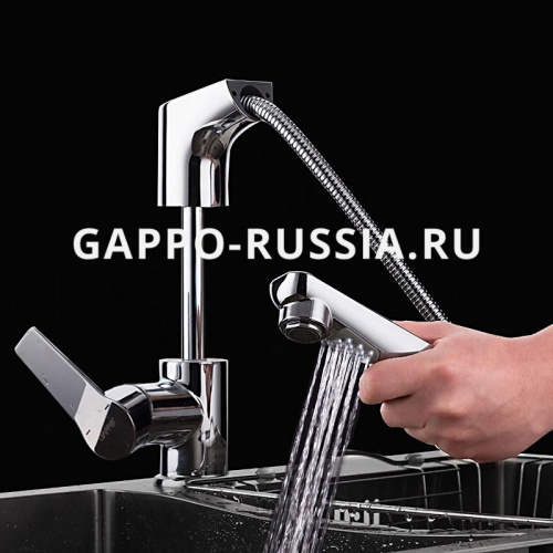 Смеситель для раковины Gappo G1299 с выдвижным изливом фото 6