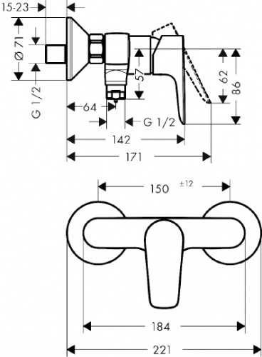 Смеситель Hansgrohe Talis E 71760990 для душа фото 2