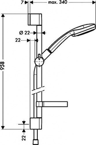 Душевой гарнитур Hansgrohe Croma 100 Vario 27771000 Unica C фото 10