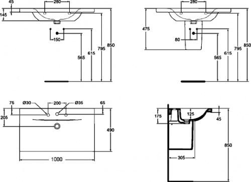 Раковина Ideal Standard Connect new E812601 100 см фото 5