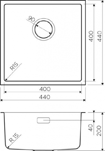 Мойка кухонная Omoikiri Tadzava 44-U-IN Quadro нержавеющая сталь фото 8