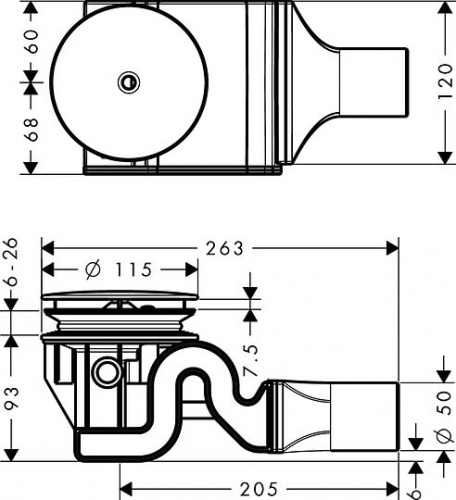 Сифон для поддона Hansgrohe Raindrain ′90 XX 60067000 фото 2