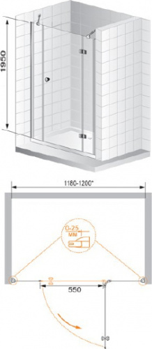 Душевая дверь в нишу Cezares Verona B13 100/60/60 C Cr фото 8