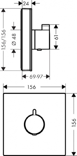 Термостат Hansgrohe ShowerSelect Highflow 15734400 фото 3