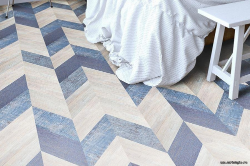 Пробковое покрытие Corkstyle Chevron Chevron Blue клеевая фото 4