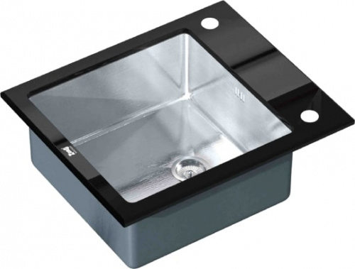 Мойка кухонная Zorg Inox Glass GL-6051-BLACK черное стекло