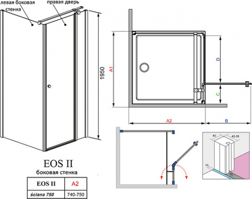 Боковая стенка Radaway EOS II S2 75 L фото 4