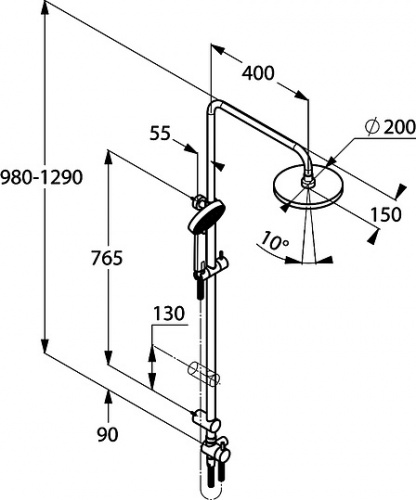 Душевая стойка Kludi Zenta dual shower system 6609105-00 фото 5