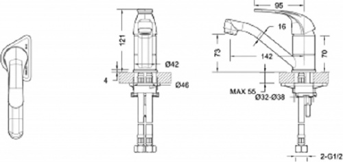Смеситель Bravat Fit F1233188CP-RUS FIT для раковины фото 2