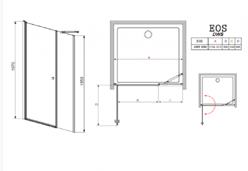 Душевая дверь в нишу Radaway EOS DWS 120 L фото 4