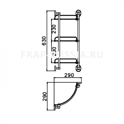 Полка стеклянная 3-ярусная угловая Frap F1907-3 фото 2