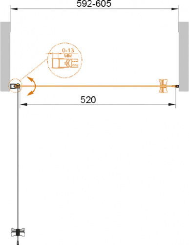 Душевая дверь в нишу Cezares ECO-O-B-1-60-P-Cr стекло punto фото 6