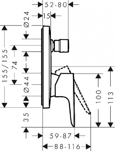 Смеситель Hansgrohe Talis E 71745340 для ванны с душем фото 2