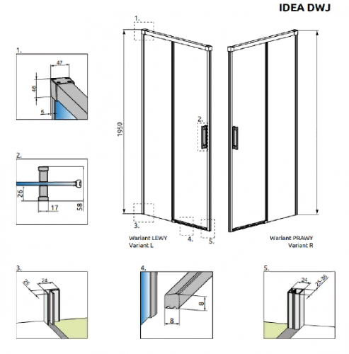 Душевая дверь в нишу Radaway Idea DWJ 140 L фото 4