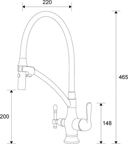 Смеситель Zorg Sanitary ZR 347-8 YF для кухонной мойки фото 2