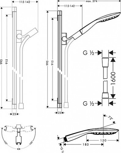 Душевой гарнитур Hansgrohe PuraVida 27853400 фото 9