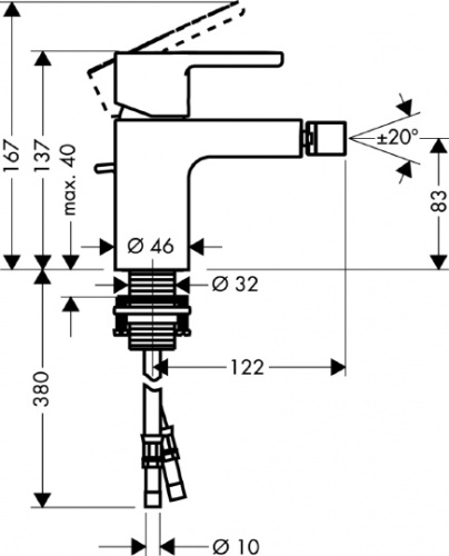 Смеситель Hansgrohe Metris S 31261000 для биде фото 2