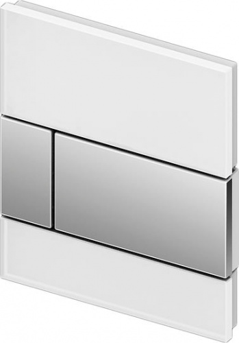 Кнопка смыва TECE Square Urinal 9242802 белое стекло, кнопка хром фото 3