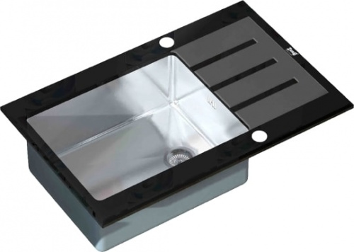 Мойка кухонная Zorg Inox Glass GL-7851-BLACK черное стекло