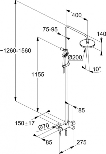 Душевая стойка Kludi Logo dual shower system 6808305-00 фото 8