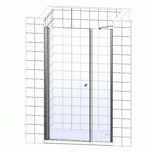 Душевая дверь в нишу Vegas Glass EP-F-2 160 08 01 R профиль глянцевый хром, стекло прозрачное фото 5