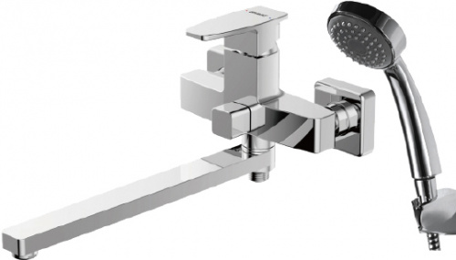 Смеситель Bravat Riffle F672106C-LB универсальный с лейкой