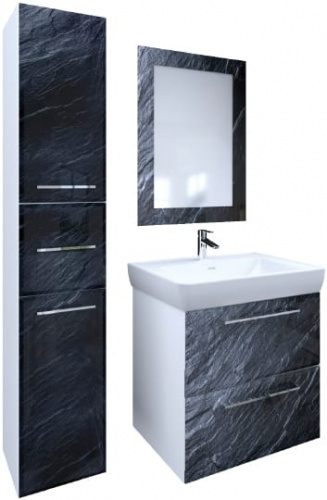 Тумба с раковиной Marka One Visbaden 60П black stone фото 2