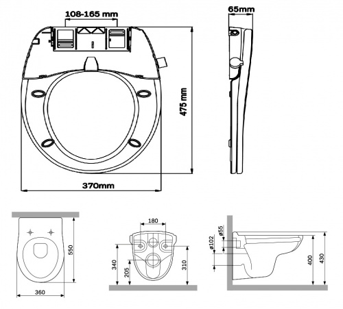 CCM741700 Sense подвесной унитаз, безободковый, с механической крышкой-биде Clean Care без смесителя фото 7