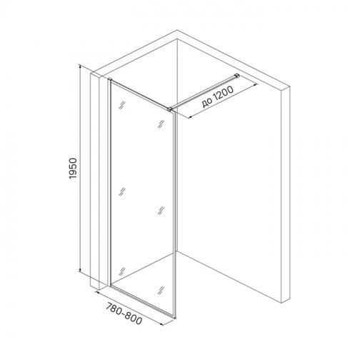 Душевая перегородка Walk In, черный 80x195, Slide, IDDIS, SLI8BS8i23 фото 10