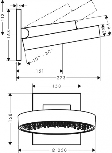 Верхний душ Hansgrohe Rainfinity 26226000 фото 3