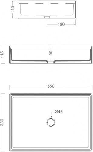 Раковина ArtCeram Scalino 55 mate фото 2