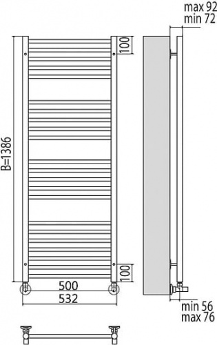 Полотенцесушитель водяной Terminus Аврора П27 500*1386 фото 3