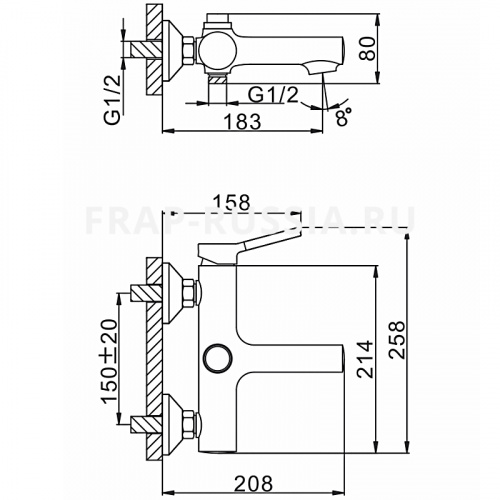 Смеситель для ванны Frap F3244 фото 2