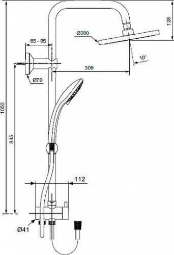 Душевая стойка Ideal Standard IdealRain eco A6281AA фото 4