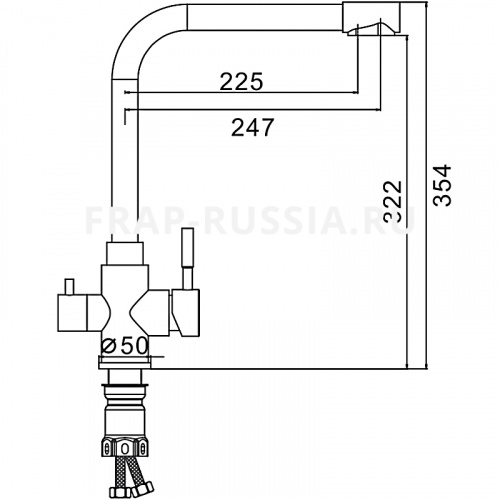 Смеситель для кухни Frap F43899-1 с подключением фильтра питьевой воды фото 2
