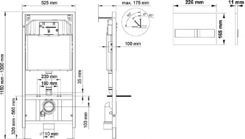 Комплект инсталляции для унитазов Berges Wasserhaus  + кнопка Novum L2 фото 3