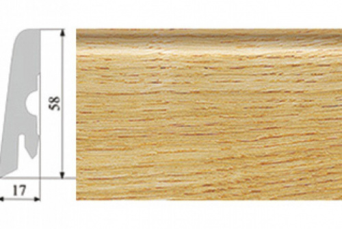 Плинтус Corkstyle Wood с фотопечатью Oak 58х17 мм