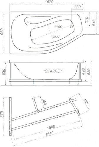 Акриловая ванна Triton Скарлет L фото 3