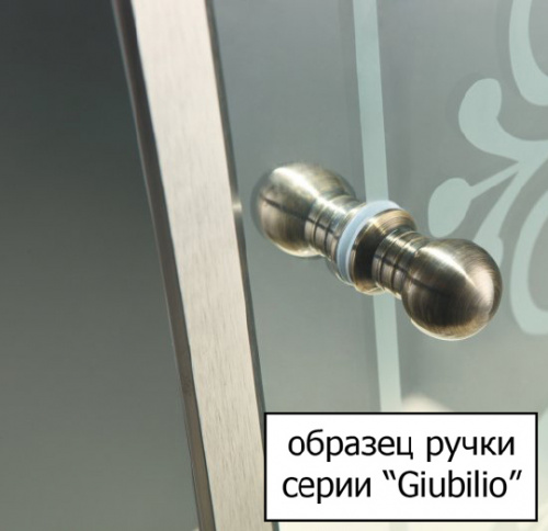 Душевой уголок Cezares Giubileo-R2-90 стекло с узором, золото фото 2