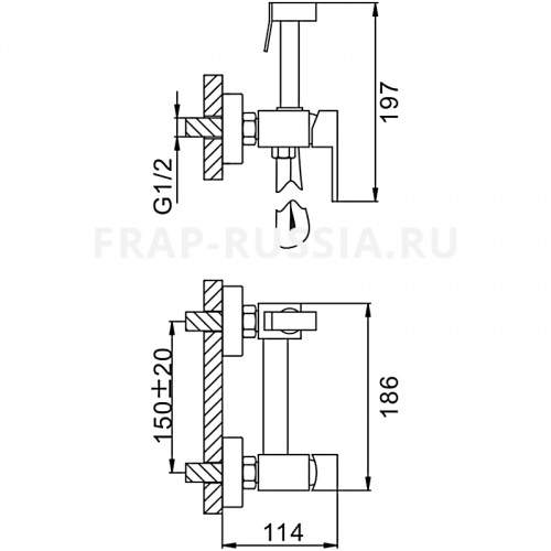 Смеситель Frap F7504-4 с гигиеническим душем фото 2