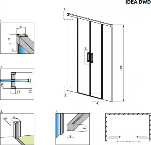 Душевая дверь в нишу Radaway Idea DWD 180 фото 3