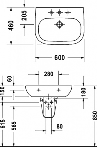 Раковина Duravit D-Code 23106000002 фото 6