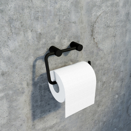 Держатель для туалетной бумаги без крышки, сплав металлов, Petite, черный матовый, IDDIS, PETBL00i43 фото 3