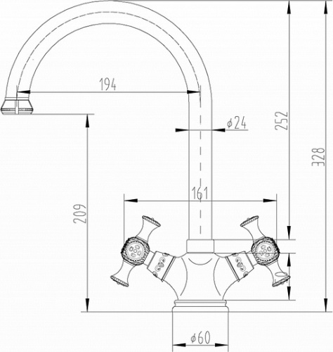 Смеситель Zorg Antic A 6004K-BR для кухонной мойки фото 2