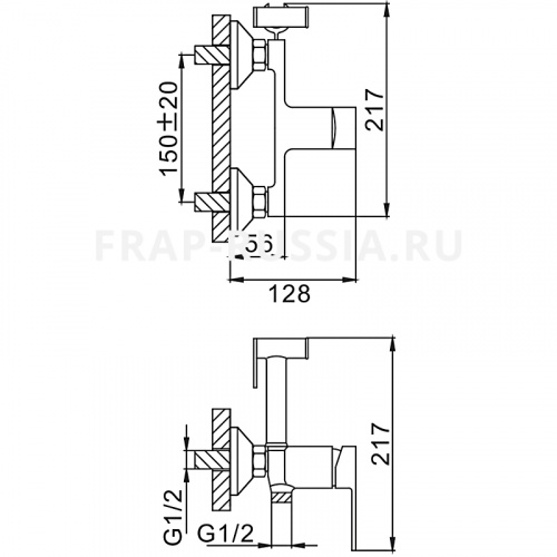 Смеситель для ванны с гигиеническим душем Frap F2041-8 фото 2