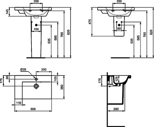 Раковина Ideal Standard Connect Space  L фото 6