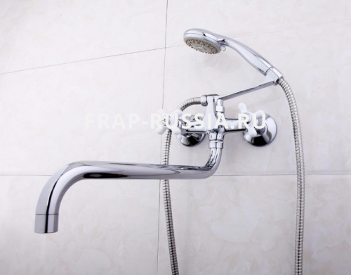 Смеситель для ванны Frap F2618 с керамическими ручками фото 2