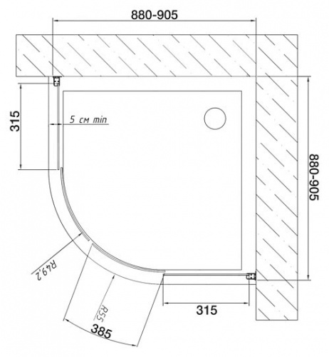 Душевой уголок Vegas Glass ZS 90 09 02 профиль золото, стекло шиншилла фото 6