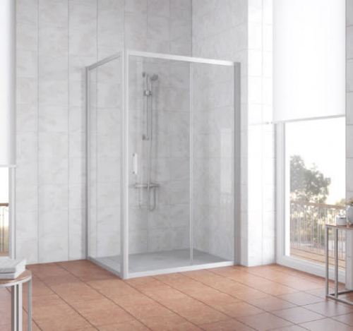 Душевой уголок Vegas Glass ZP+ZPV 120*90 07 01 профиль матовый хром, стекло прозрачное фото 2